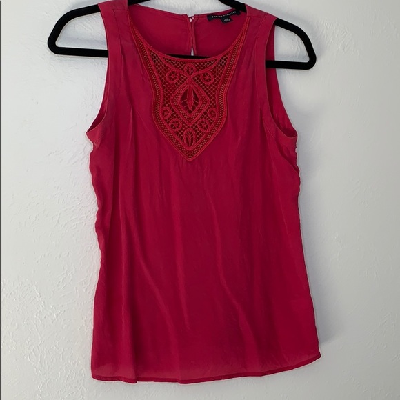 Banana Republic Tops - Banana Republic burgundy crochet silk blouse xs